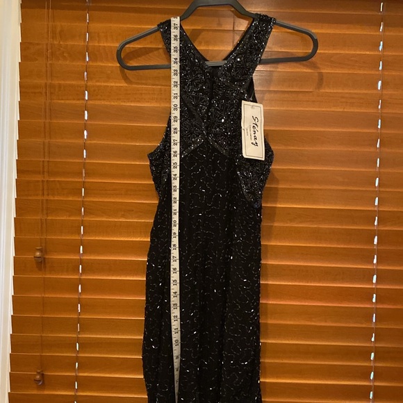 Steamy vintage beaded sexy black dress size 10 - Picture 5 of 8